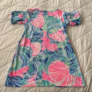 Lilly Pulitzer Mini Linden dress Size L(8-10) puff sleeves